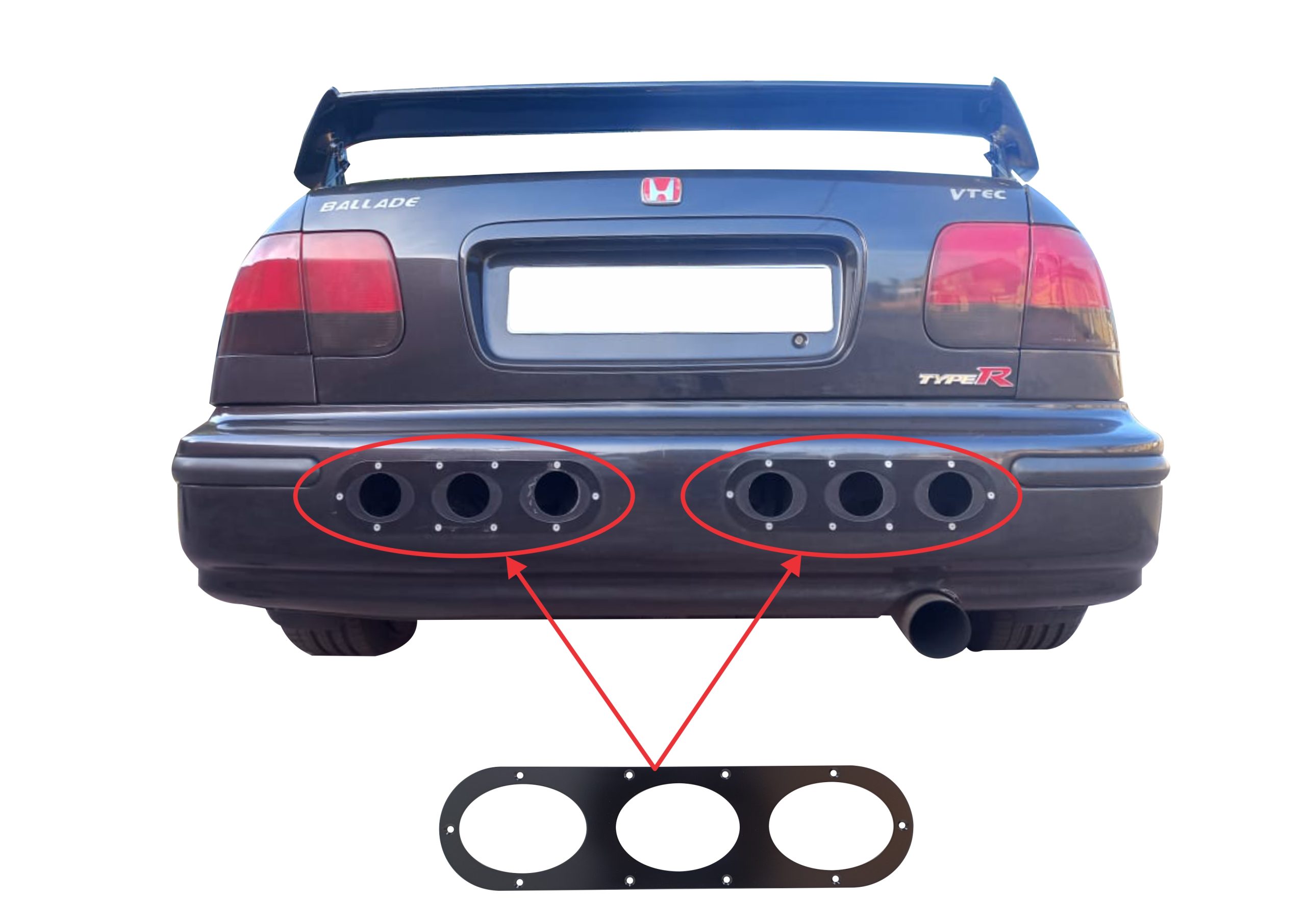 Rear Bumper Diffuser - Universal - 2 Piece - Image 3