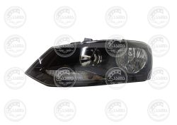 VW Polo 7 Trend Left Side Black Headlight - 2014-2017