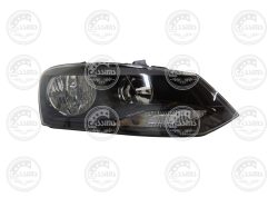 VW Polo 7 Black Headlight Right Side 2014-2017